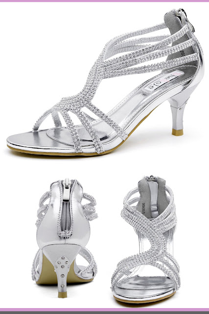 silver wedding shoes