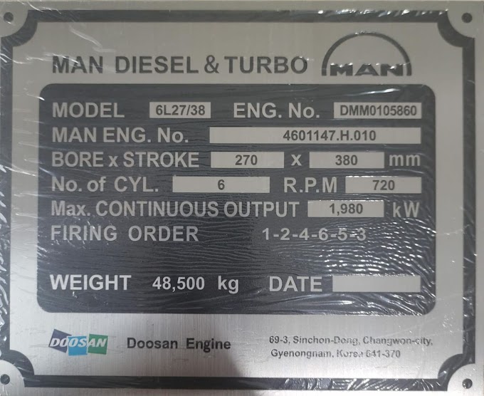 MAN 6L27/38 GENERATOR