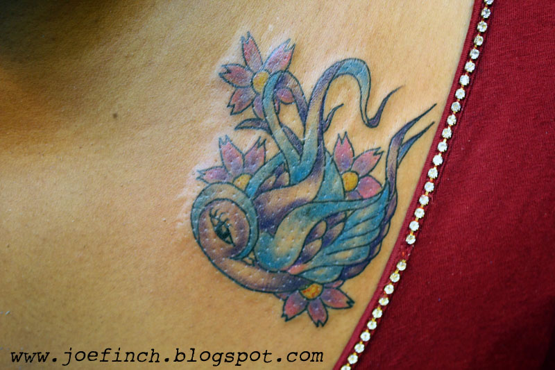 New School Colourful Swallow tattoo