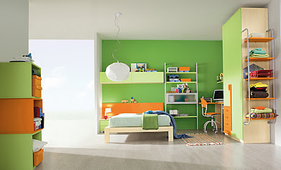 Habitación juvenil verde