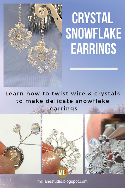 Crystal Snowflake Earrings project sheet with stepouts