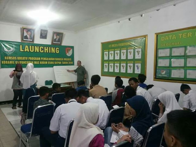 Koramil 01/Pancoran Mas Fasilitasi Warga Belajar Bahasa Inggris Gratis