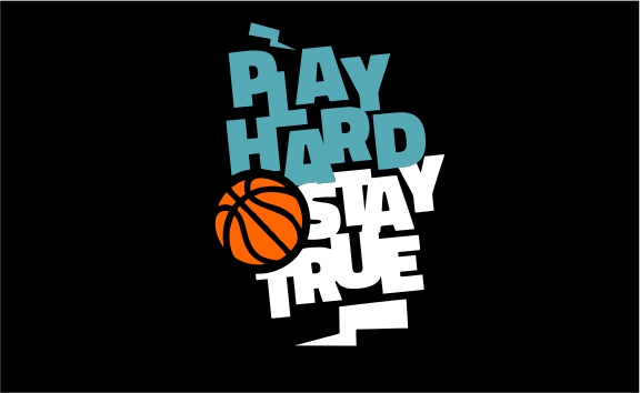 Play Hard Stay True Typography Vector