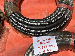RUBBER HYD HOSE 1/4" ( 14mm) HOSE 400BAR  / 5800PSI DN06 SAE100 R2AT  520 inches 4pcs