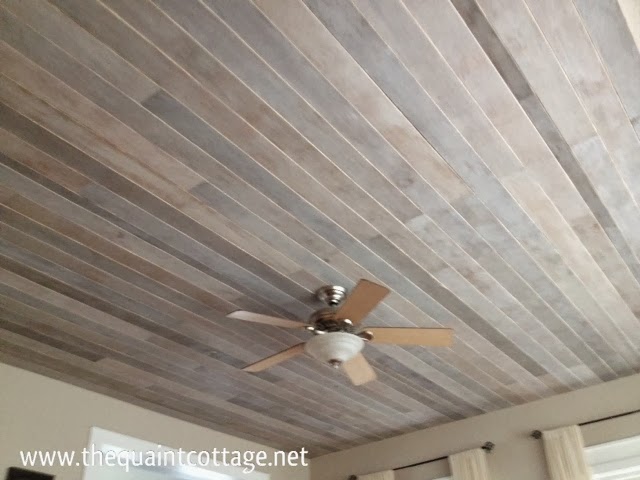 The Quaint Cottage: DIY Faux Rustic Plank Ceiling