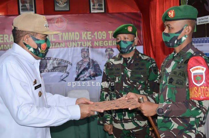 Danrem 141/Tp. Brigjend TNI Djashar Djamil. S.E M.M Menghadiri Acara penutupan TMMD Ke-109 TA. 2020