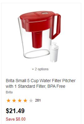 Brita Small 5 Cup Water Filter Pitcher