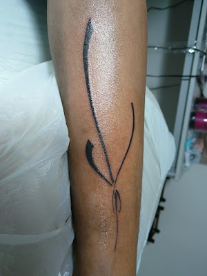 Abstract Black Work on Calf