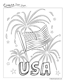 Patriotic, Free Printable, Coloring Page, Red White and Blue, Summer Kids Printable