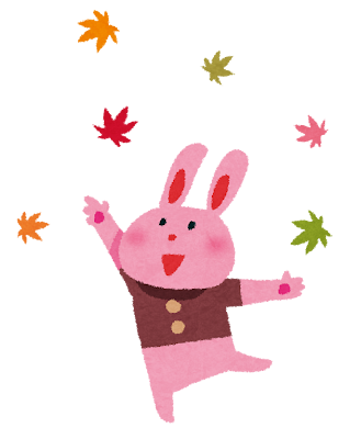 紅葉のイラスト「ウサギ」