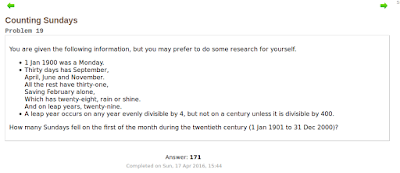 Project Euler Problem 19 with solution