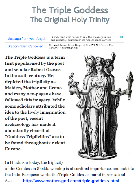 The Triple Goddess The Original Trinity found throughout ancient Europe.