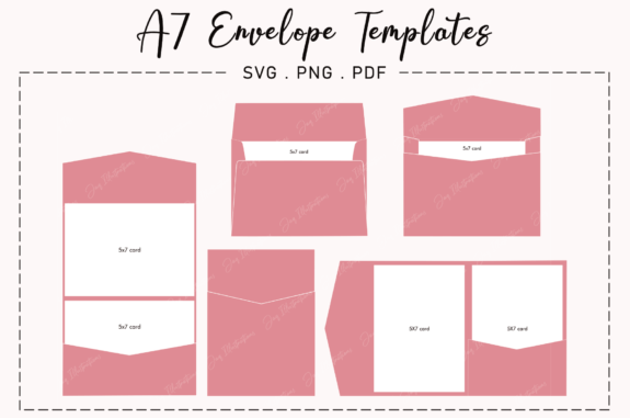 A7 Envelope Template Bundle SVG Cut File