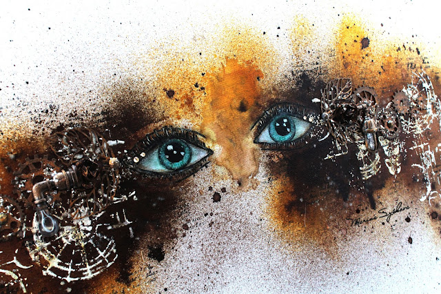 @marinasyskova #scrap #scrapbooking #mixedmedia #eyes #canvas #steampunk