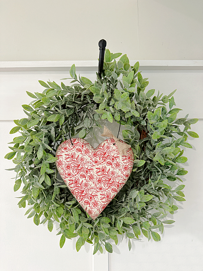 heart and wreath on hook