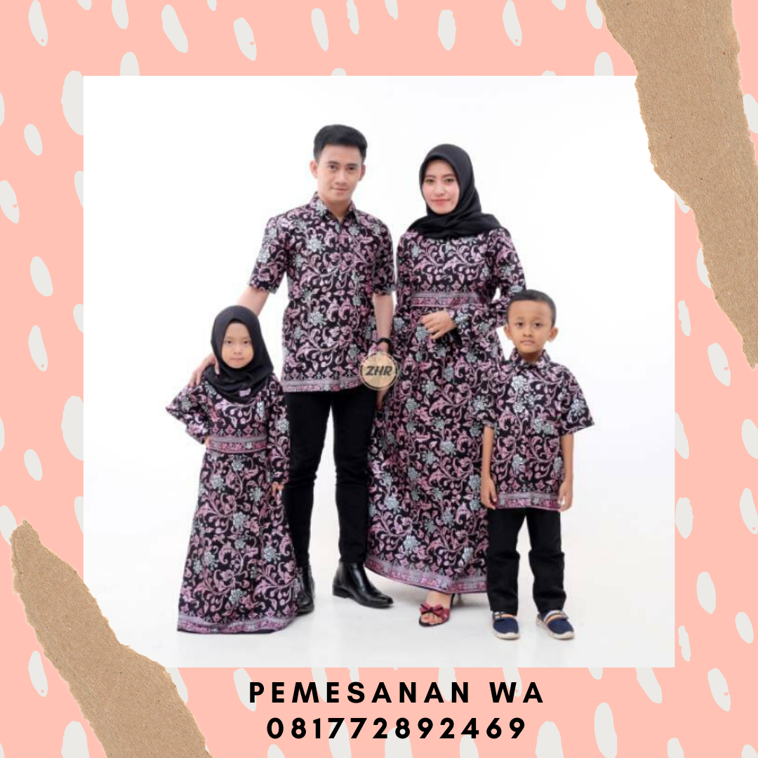 Setelan model  baju gamis  batik  couple  keluarga  sarimbit 