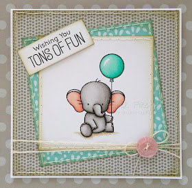 Cute handmade elephant birthday card (image is Adorable Elephants by My Favourite Things)