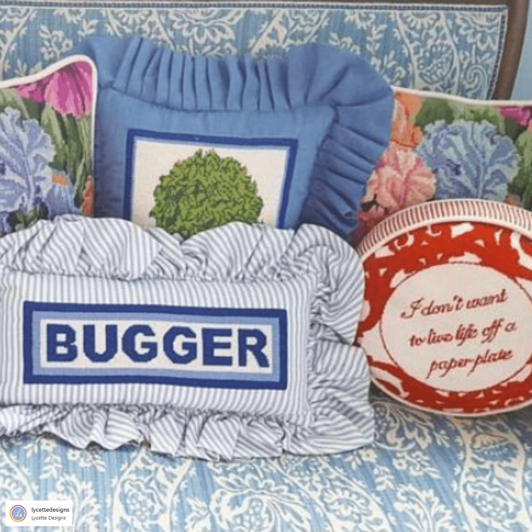 Cheeky Needlepoint Pillows for Playful Home Decor – Lycette Designs