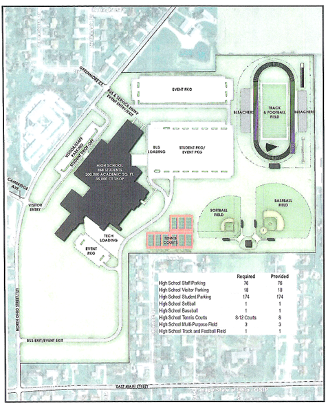 Greenville HS on a new site