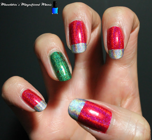 Holographic/ Christmas French Mani