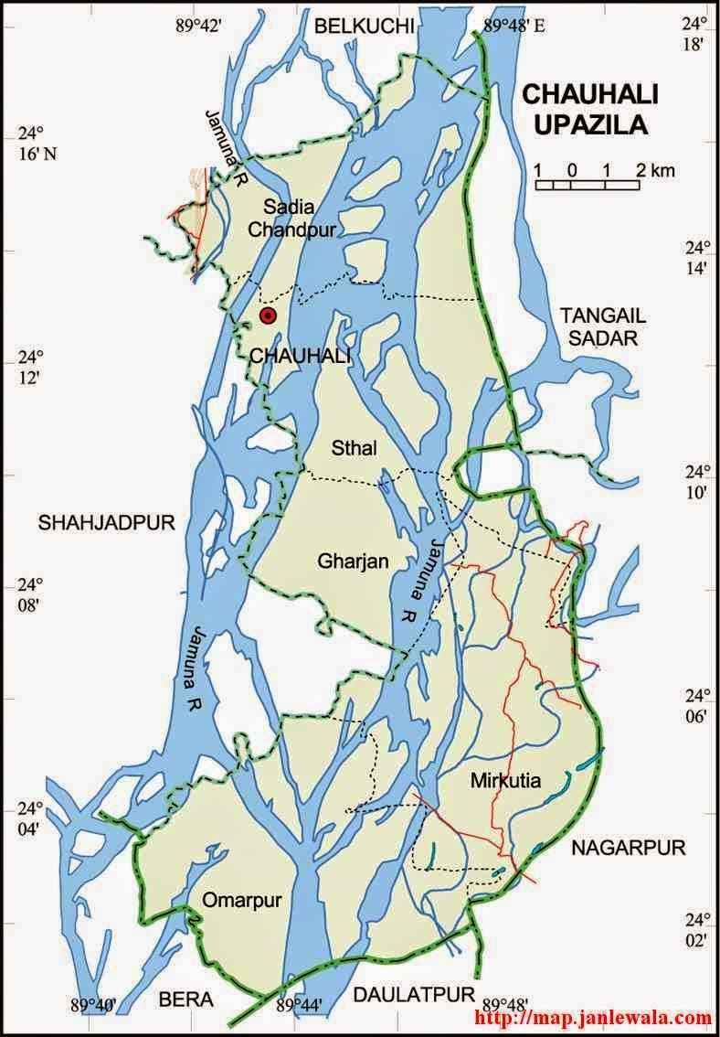 chauhali upazila map of bangladesh
