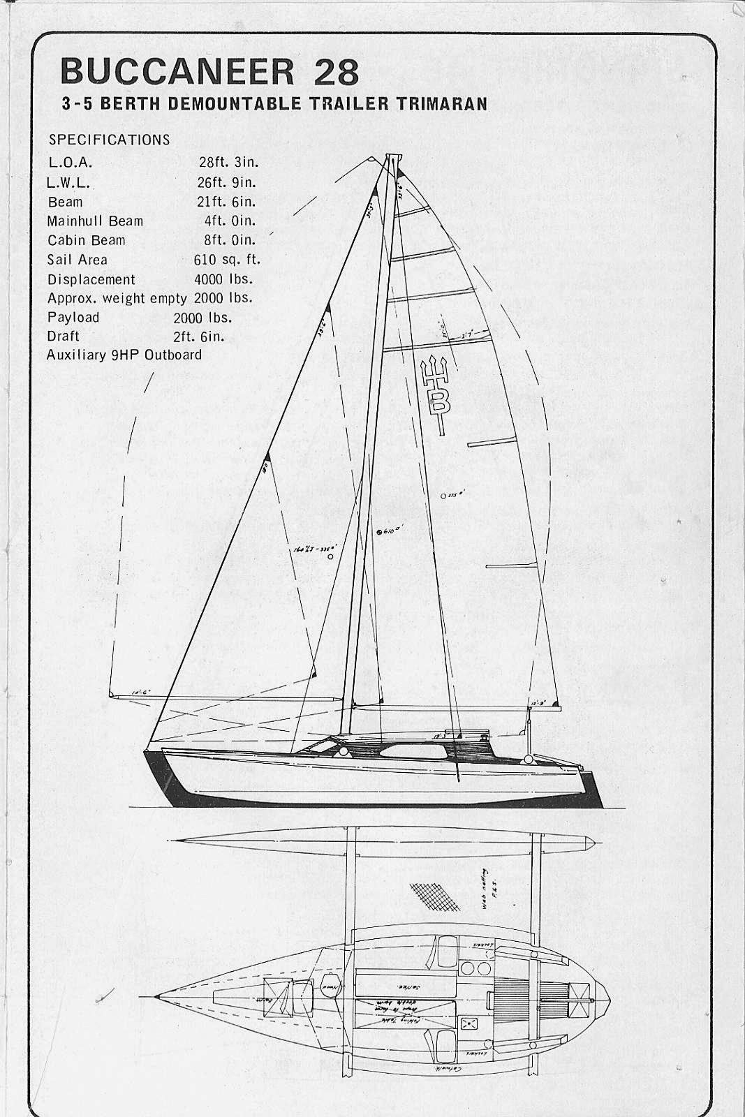  Projects and Multihull News: Lock Crowther Buccaneer 28 trimaran plans