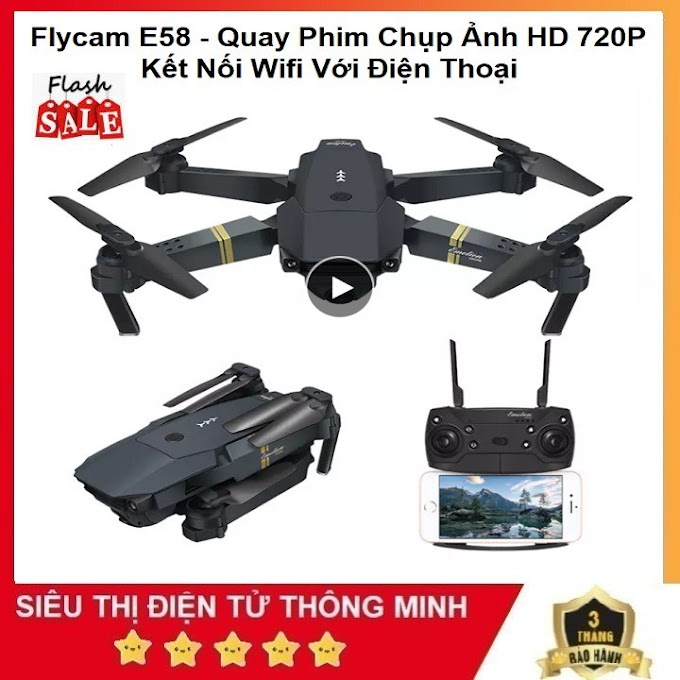 [ dang24012007 ] Flycam E58, Thế Hệ Mới 2021 Camera WIFI FPV 4K HD, Tích Hợp Giữ Độ Cao - Chế Độ Không Đầu RC RTF Drone