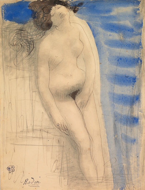 A. Rodin: Femme nue, une main entre les cuisses