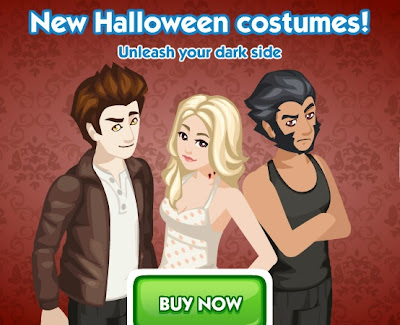 Halloween costumes at The Sims Social