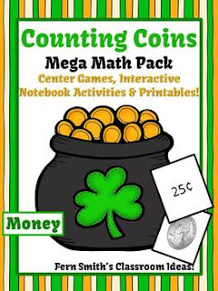 St. Patrick's Day Math Center Games & Printables Money Counting Coins
