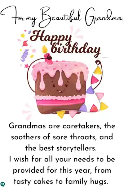 for my beautiful grandma happy birthday quotes with images with cute cake