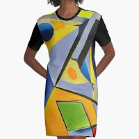 Cubist dress with Braque-style study design