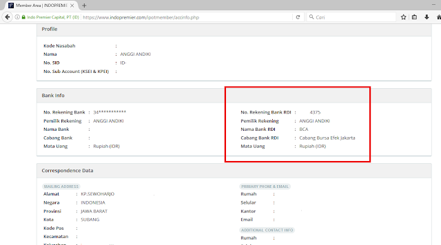Solusi Lupa Cara Mengetahui Nomor Rekening RDI (Rekening Dana Investor) Di Ipotfund