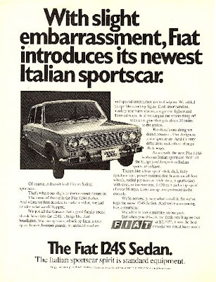 This is an original 1970 Fiat 124 S Ad Measures 10 3 4 x 8 1 4