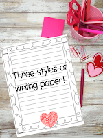 sample writing paper for Valentine's Day writing