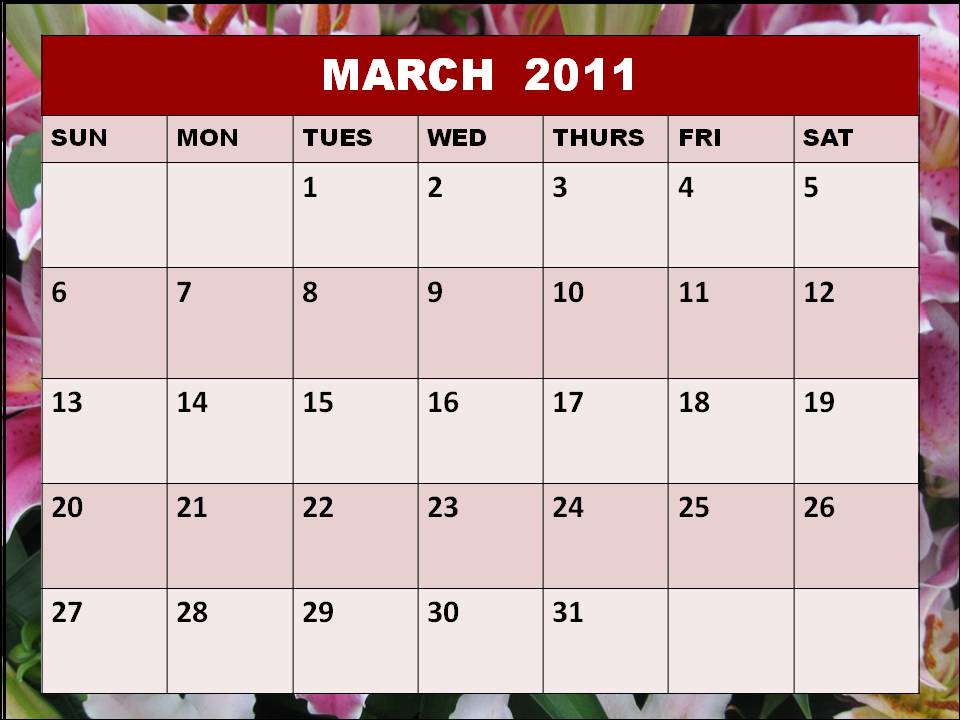 2011 calendar february and march. 2011 Calendar February And