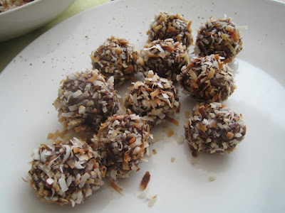 dark chocolate w/ toasted coconut truffles