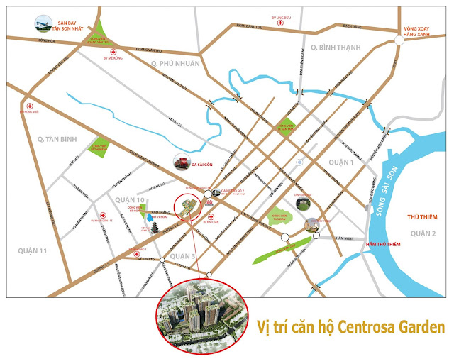 Vị trí căn hộ Centrosa Garden Hà Đô