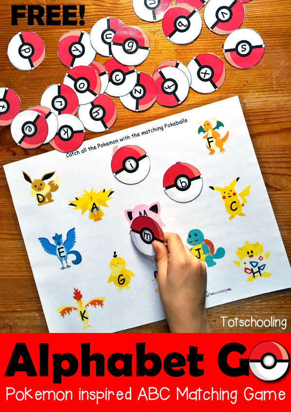 Alphabet Go A Pokemon Inspired Letter Matching Game Totschooling Toddler Preschool Kindergarten Educational Printables