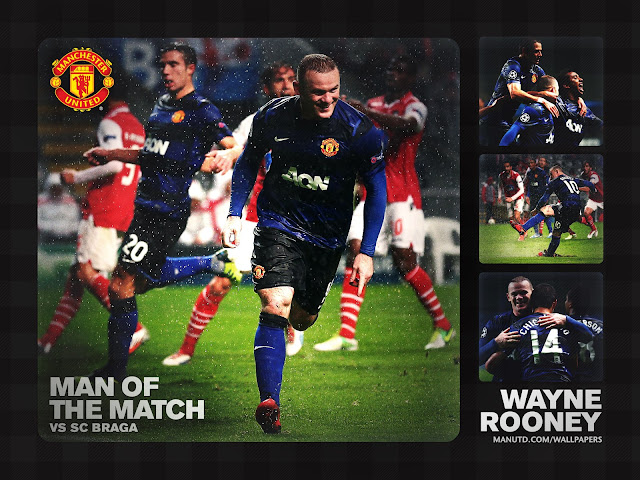 Rooney, man of the match sc braga vs manchester united