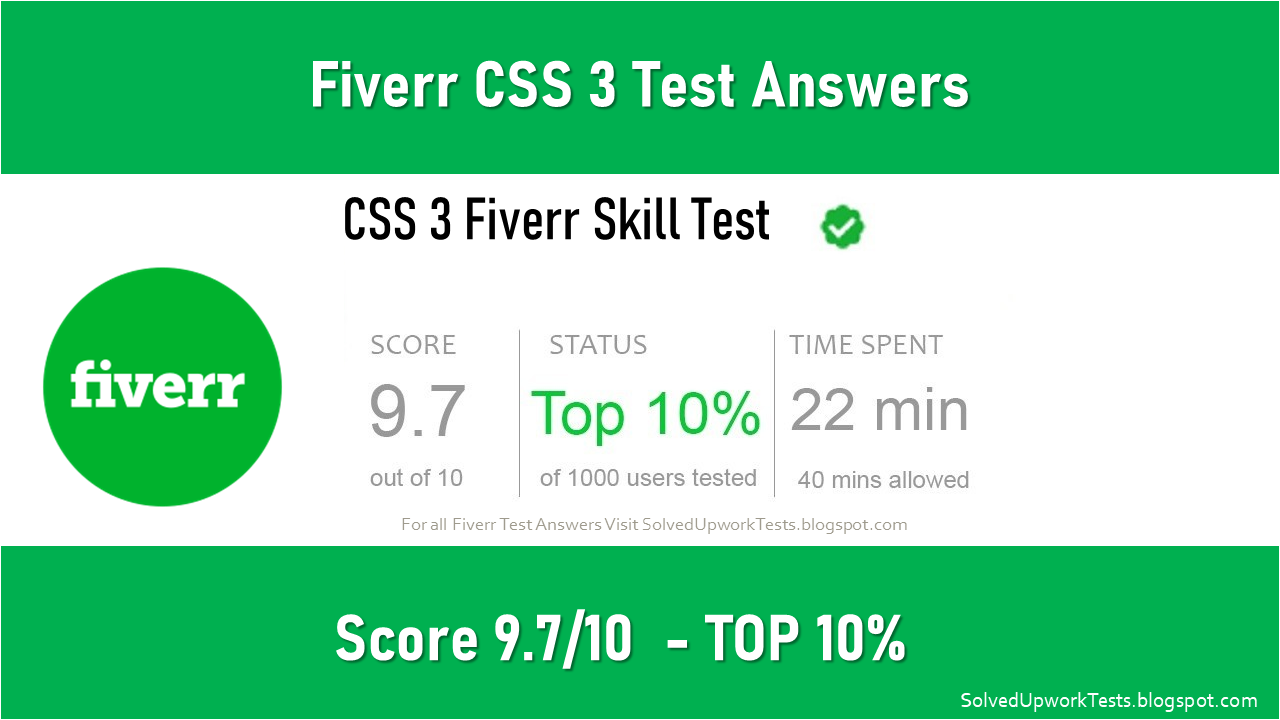 Fiverr CSS 3 Test Answers 2022 100% Pass