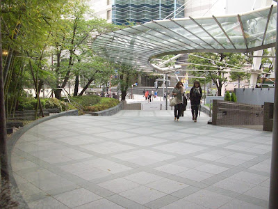 Garden-lined entrance to the Hotel Metropolitan Tokyo Ikebukuro.