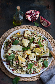 Cru-cuit de chou-fleur, grenade et pistaches d'Ottolenghi