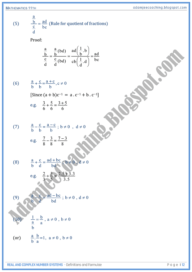 real-and-complex-number-systems-definitions-and-formulae-mathematics-11th