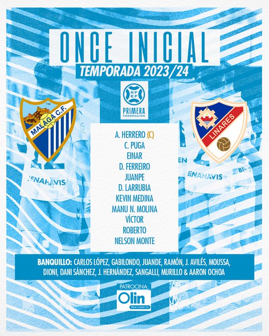 Málaga - Linares Deportivo, alineaciones oficiales