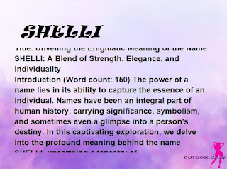 meaning of the name "SHELLI"