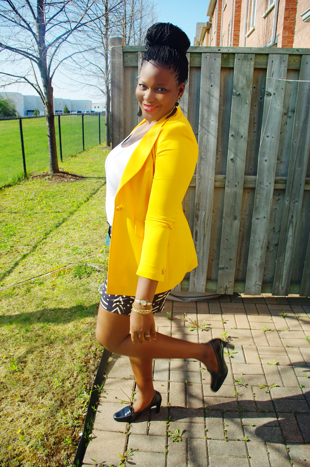 Yellow blazer african fashion