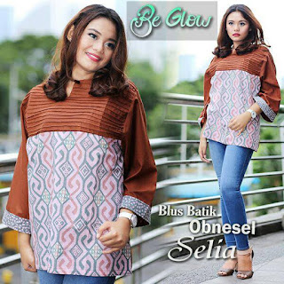 BLUS BATIK OPNESEL SELIA by BE GLOW COKLAT