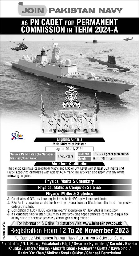 Pakistan Navy Jobs 2023 (آل پاکستان اہل)