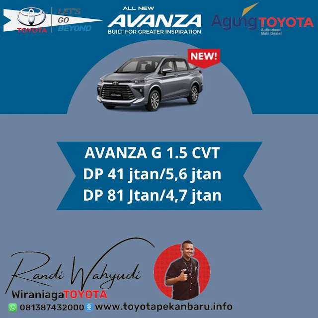Promo Kredit Toyota All New Avanza G 1.5 CVT di Pekanbaru Riau Juni 2022
